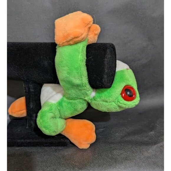 Wild Republic Frog Plush Wrist Hugger Stuffed Toy 8" Red Eyes orange green - Picture 2 of 7